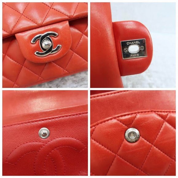 SOLD Chanel Orange Double Flap Shoulder Bag - Picture 6 of 8